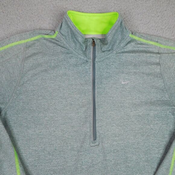 Nike Running Top Womens Medium Green 1/2 Zip Dri-Fit Element Pullover 481320-357 - Picture 4 of 14